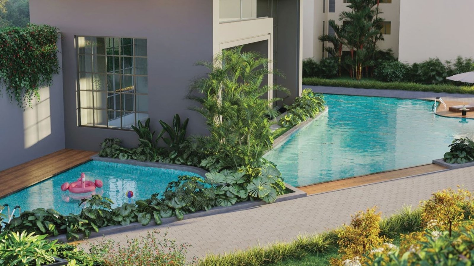 Resort-style adult and kids pool at SOBHA One World